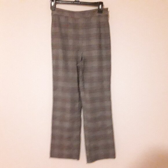 Forever 21 Women's size small grey/black plaid dress pants w/flat front - Picture 1 of 8